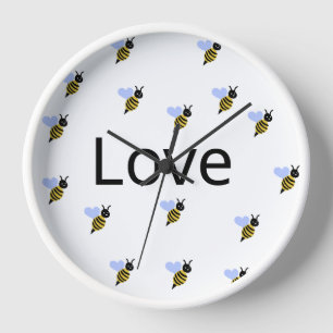 Horloge murale, cadre en bois naturel rond de 10"