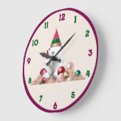 Horloge murale, Cadre en bois naturel rond de 10 p (Angle)