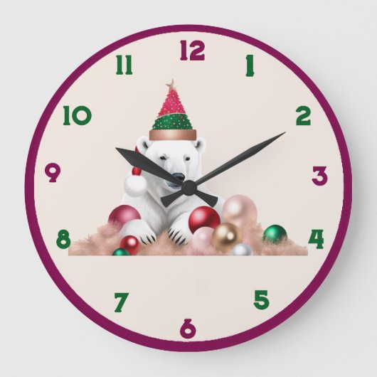 Horloge murale, Cadre en bois naturel rond de 10 p (Recto)