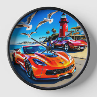 Horloge murale, Cadre en bois naturel rond de 10 p