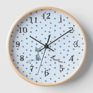 Horloge murale, cadre en bois naturel rond de 25,4