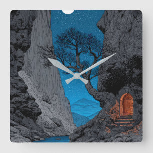 Horloge murale Canyon Nuit Mystique – Arbre Enchan