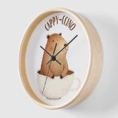 Horloge murale Capybara, Cadeau Capybara, Cappycci (Angle)