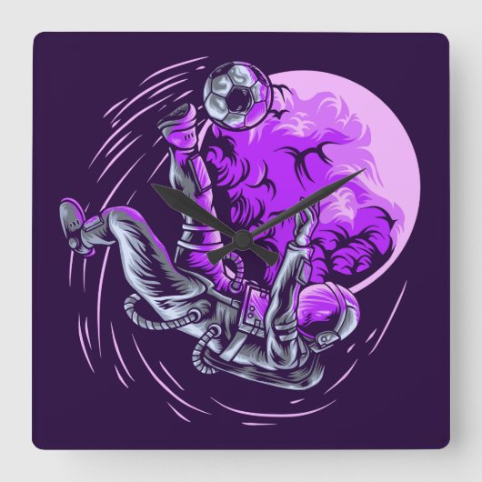 Horloge murale Carré astronaute (Recto)