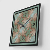 Horloge murale carré avec Feuilles d'érable (Angle)