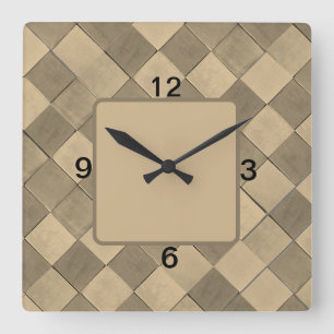 Horloge murale carré avec tuile en diagonale