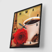 Horloge murale carré / Café à Paris (Angle)