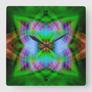 Horloge murale carré chargée