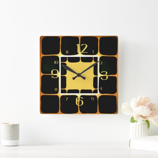 Horloge murale carré d'art moderne (Maison)