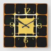 Horloge murale carré d'art moderne (Recto)