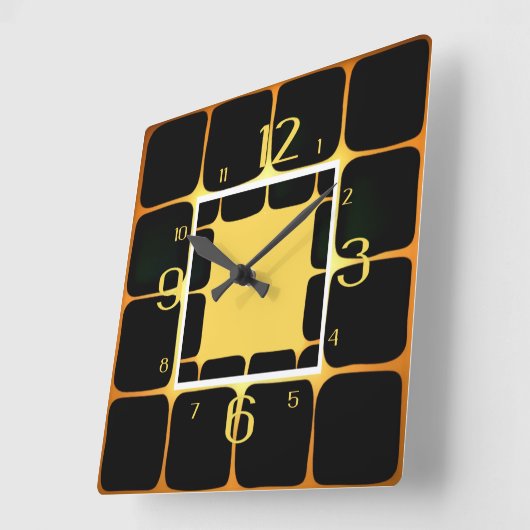 Horloge murale carré d'art moderne (Angle)