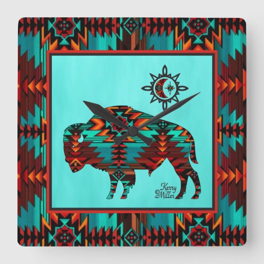 Horloge murale Carré de Buffalo Sud-Ouest (Recto)