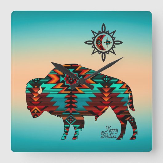 Horloge murale Carré de Buffalo Sud-Ouest (Recto)