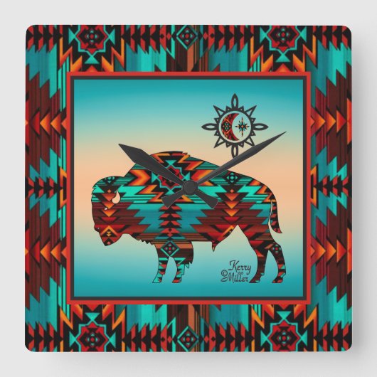 Horloge murale Carré de Buffalo Sud-Ouest (Recto)