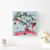 Horloge murale Carré de Noël (Maison)