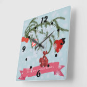 Horloge murale Carré de Noël (Angle)