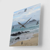 Horloge murale Carré de plage (Angle)