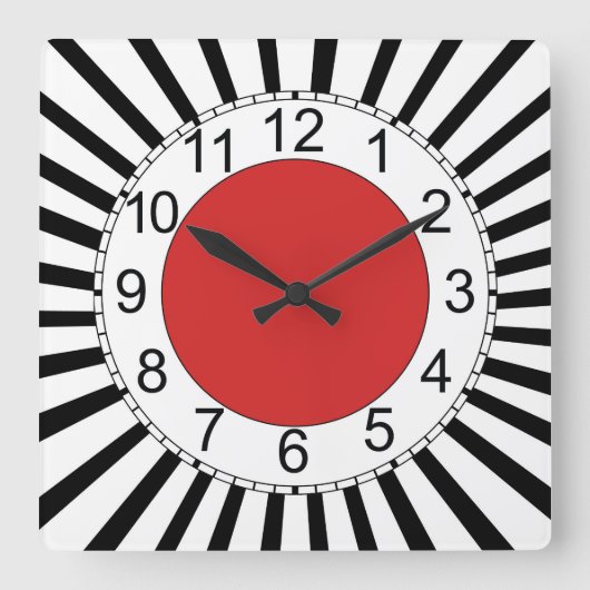 horloge murale carré, design moderne (Recto)