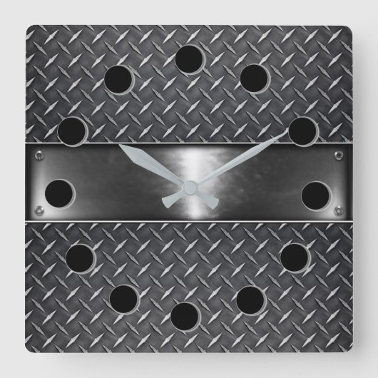 Horloge murale Carré en acier (Recto)