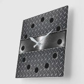 Horloge murale Carré en acier (Angle)