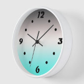 Horloge murale Carré gris turquoise (Angle)