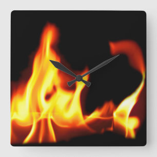 Horloge murale Carré incendie et glace