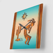 Horloge murale Carré Kokopelli Sud-Ouest (Angle)