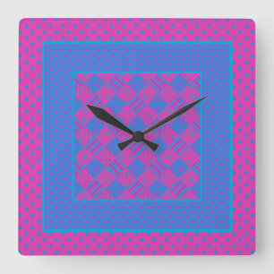 Horloge murale carré Mix'n'match Motif bleu Magent