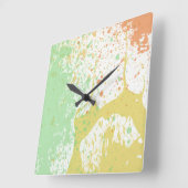 Horloge murale Carré Pastel Splatter (Angle)
