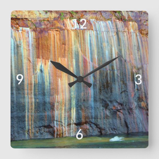 Horloge murale carré/tons terre (Recto)