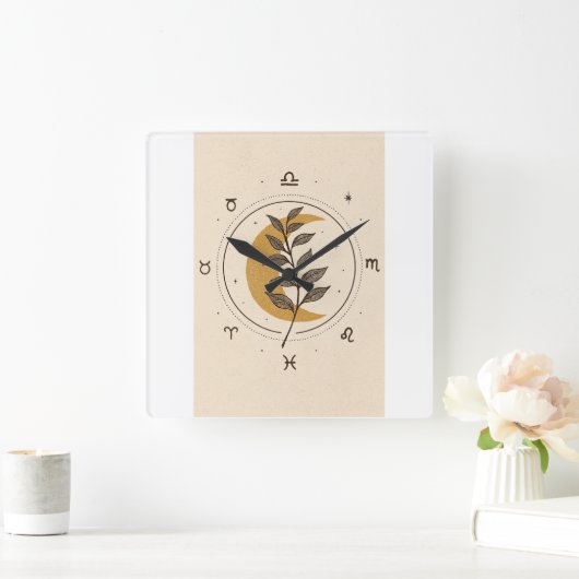 Horloge Murale Carrée (Maison)