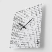 Horloge murale carrée à grille verrouillée (Angle)