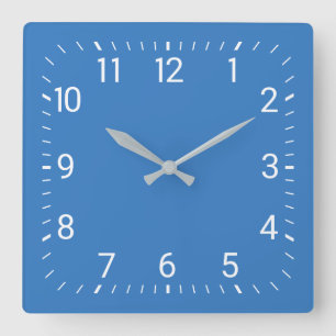 Horloge murale carrée de bleu