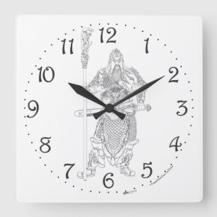 Horloge murale carrée de l'Ancêtre Honorable
