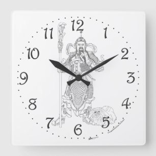 Horloge murale carrée de l'Ancêtre Honorable