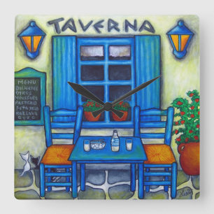 Horloge murale carrée de Taverna de Grec, Lisa