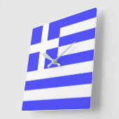 Horloge murale carrée drapeau grec (Angle)