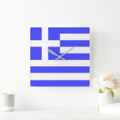 Horloge murale carrée drapeau grec (Maison)
