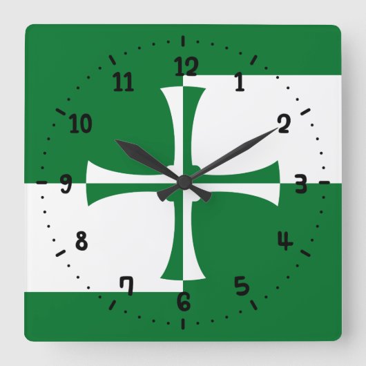 Horloge murale carrée du drapeau du comté de Kirkc (Recto)