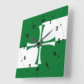Horloge murale carrée du drapeau du comté de Kirkc (Angle)
