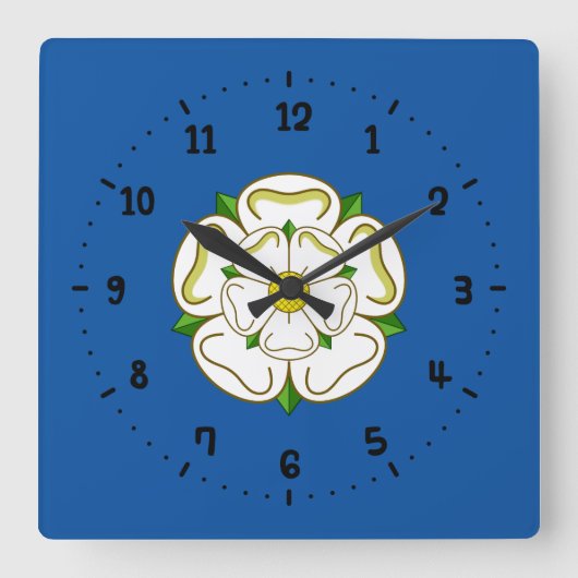 Horloge murale carrée du drapeau du Yorkshire (Recto)