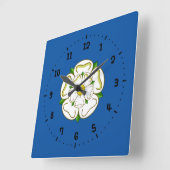 Horloge murale carrée du drapeau du Yorkshire (Angle)