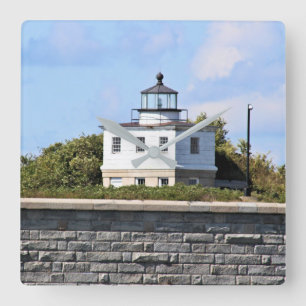 Horloge murale carrée du phare de Clark's Point, M