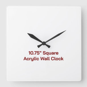 Horloge murale carrée en acrylique personnalisée d