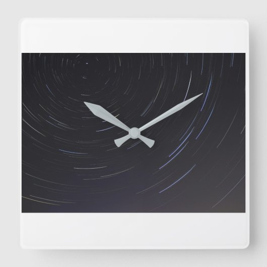 Horloge murale carrée étoile spirale (Recto)