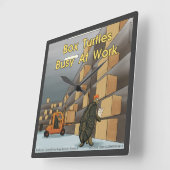 Horloge murale carrée Funny Box Turtle (Angle)