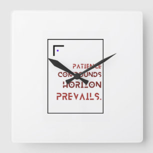 Horloge murale carrée Horizon Prevails pour invest