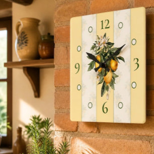 Horloge murale carrée Lemon Bliss