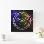 Horloge murale carrée Twilight Rainbow (Maison)
