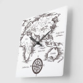 Horloge murale - Carte du monde Afrique Europe AU  (Angle)